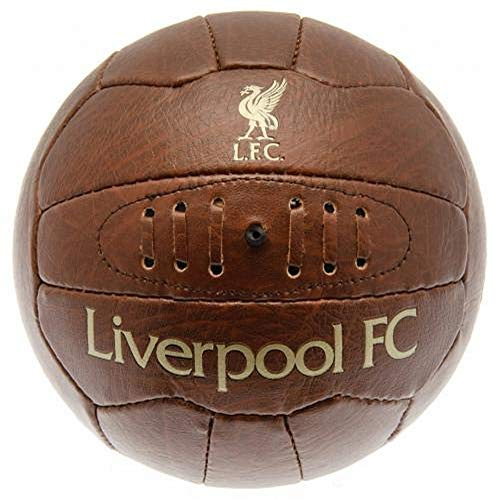 Liverpool F.C. HY-Pro Ballon de Football Heritage en Simili Cuir Taille 5 – Ballon de Match Officiel Vintage avec Blason du Club – Design en PU de qualité supérieure pour Les Fans de Rouges