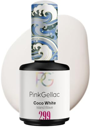 Pink Gellac UV Gel Nagellack - 299 Coco White 15 ml - Lang Anhaltend UV Nagellack Weiß - Gel UV für 14 Tage Nägel in Salonqualität - Made in Holland