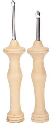 2Pcs Stanznadel, Holzgriff Stickerei Stift Nadel Teppich Garn Punch Nadel Nähwerkzeuge DIY Strickwerkzeuge