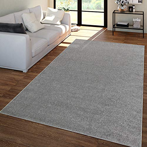 TT Home Wohnzimmer Teppich Kurzflor Unifarbendes Design Modern Und Zeitlos, Farbe:Anthrazit, Größe:160x220 cm