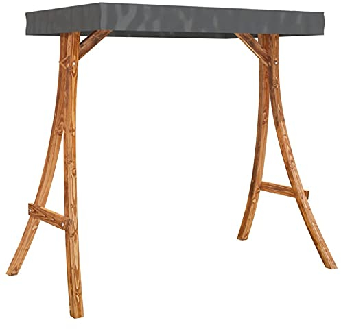 Susany Bugholz Schaukelgestell Schaukelgerüst mit Anthrazit Dach Holzgestell Gestell Rahmen für Hollywoodschaukel Gartenschaukel Schaukelbank 175 x 101 x 161,5 cm (B x T x H),Teak-Finish