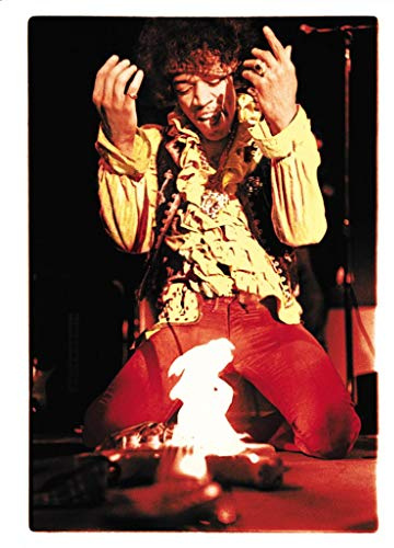 French Unicorn Poster Jimi Hendrix Brule sa Strat E-Gitarre Blues Rock Controverse