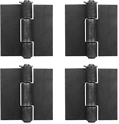 TSSS 4 PCS 116 x 106 mm Weldable Door Hinges, Steel Weld on Gate Hinges 285 Degree Rotation Angle, Removable Pin