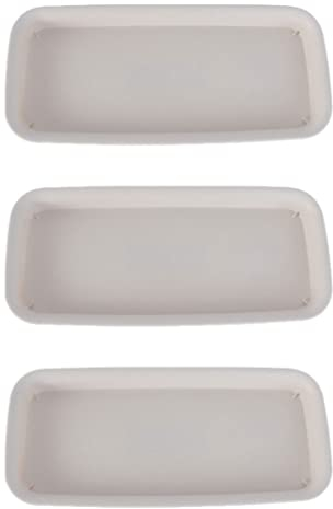 Plateaux Rectangulaires pour Pots de Fleurs, 3 Pièces, Plastique Blanc