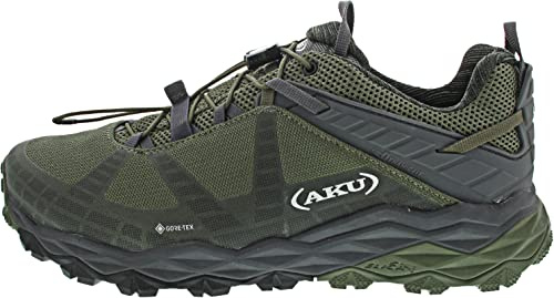 AKU Flyrock GTX, Scarpe da Trekking Basse Uomo (Green/Grey, Numeric_42_Point_5)