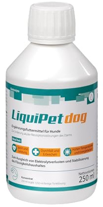LiquiPet Dog Elektrolytkonzentrat: Kann beim Ausgleich von Elektrolytverlusten und Stabilisierung des Flüssigkeitshaushalts unterstützen, Für ältere Hunde & bei hohen Temperaturen, 250 ml