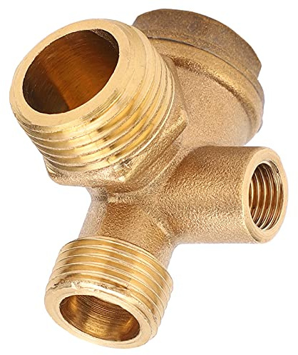 Compresseur d'air en laiton Clapet anti-retour, Clapet anti-retour à 3 ports à filetage mâle 1/2x3/8x10