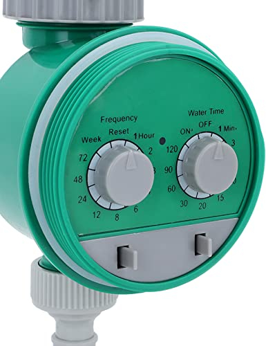 Lwuey Water Timer, Programmable Irrigation Controller For Taps Drip Sprinkler Garden Hose Pipe Scheduler Automatic Watering Computer With Dual Timers Saving Weatherproof No Pressure Required