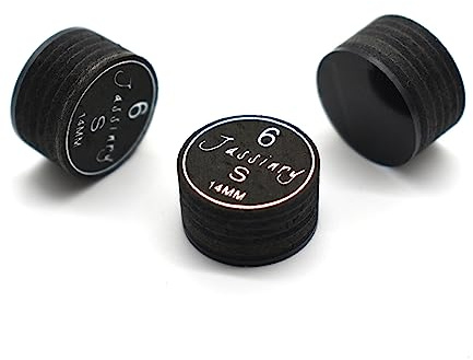 BILMAG Billard Klebeleder Clear Black – 14 mm Queue Leder, 6 Schichten, Hard, Medium oder Soft