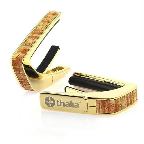 Thalia Exotic Wood Series Kapodaster mit Gold-Finish, AAA Hawaiian Koa in Vintage Blonde