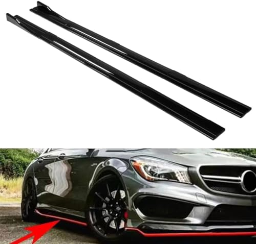 Auto-Seitenschweller für Mercedes Benz W205 W204 W203 C Class C200 C250 C300 C350 C63 AMG, Seitenschweller-Verlängerung, Rocker-Panel-Splitter, Styling-Zubehör,Glossy Black