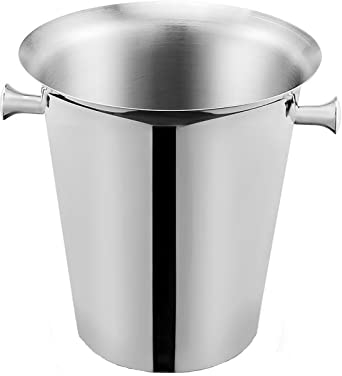 WAOCEO Seau à glacon Seau à Glace en Acier Inoxydable Seau à Glace Brillant et Lumineux for Les Fêtes, Seau à Champagne 5L for la Fête de Noël, Barbecues de Jardin, Bar en Plein Air Seau a Champagne