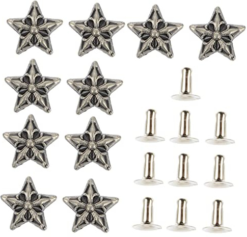 TOPPERFUN 10 Remaches Cónicos de Aleación de Zinc Plata para Manualidades DIY Diseño Creativo y Acabado Lujoso, Paquete de 10 Piezas para Accesorios y Decoración