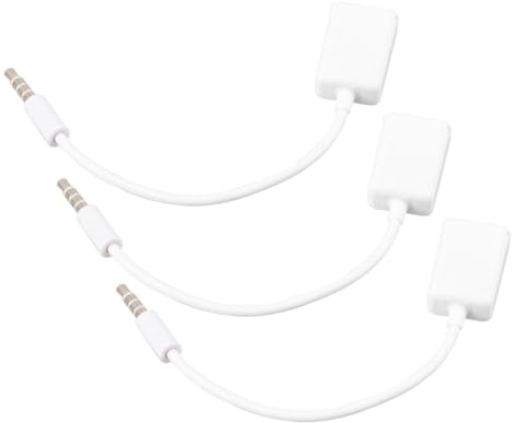 AOKWAWALIY 3 Pz cavetto usb cavo USB a 3,5 mm per veicolo cavo da USB a 3,5 mm cavo audio cavo lettore CD macchina audio Femmina bianca