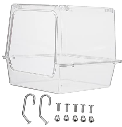 DOITOOL Vogelbad Box Zum Aufhängen Auslaufsichere Kleine Vogel-badewanne Für Papageien Und Wellensittiche Robuste Transparente Badebox Für Gesunde Vogelpflege Im Käfig