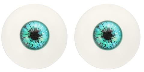 PATIKIL 32mm Safety Eyes,1 Pair Realistic Acrylic Eyes Plastic Half Eyeballs for Masks Halloween Props Art Craft, Green