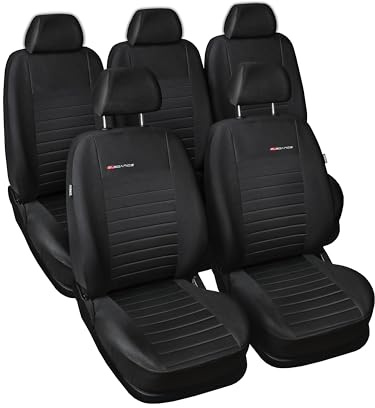 MOTOS Fundas Asientos Coche para Ford C-MAX 2003-2010 Funda Asiento Coche Delantero con Sistema de Airbag Activo, Ajuste, Material de Tres Capas, Aspecto Elegante, Aplicación Versátil para Co