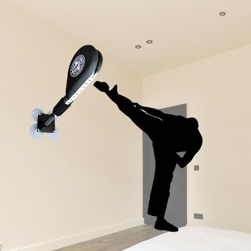 Wing Chun Dummy Taekwondo Kick Pad Wandmontage, verstellbares Karate-Kickbox-Equipment Trittziel, tragbarer Kampfsport-Trainingsdummy mit Federarmen