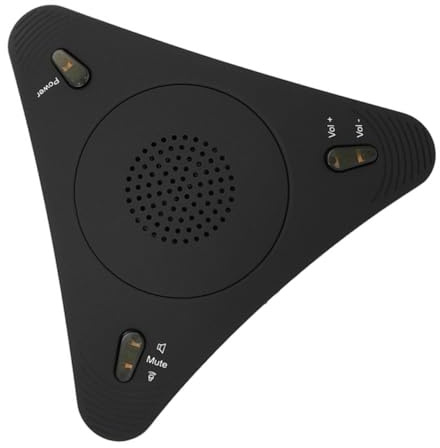 JEWEDECO USB Konferenzmikrofon mit Echounterdrückung und Agc für Meetings | Omnidirektional, Hohe Empfindlichkeit, Dsp Technologie, Leichtes Gehäuse aus Kunststoff und Metall, Schwarz