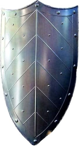 Universal Handicrafts Mittelalterlicher Ritter Spitzschild ~ LARP Reenactment Cosplay Heater Shield ~ Funktionelle Rüstung Ritter Kampfschild Handgefertigter Kampfkrieger Cosplay Schild von Universal
