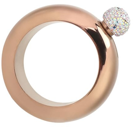 Cruche de Bracelet en Acier Inoxydable, Flasque de Bracelet de Vin, Flasque de Cruche D'alcool, pour la Soirée de Fête D'anniversaire de Danse, Bar de Club, avec Entonnoir (or