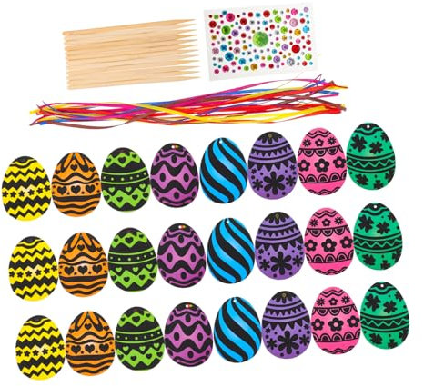 ibasenice 1satz Kratzpapier Eier Für Junge Mädchen Bunte Osterdeko Partyspielzeug Für Feiertagsfeiern Sicheres Und Kreatives Bastelset Für Junge Mädchen Und Erwachsene