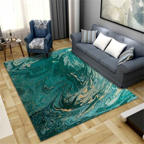 AITROMNI Bedroom Carpet Flurteppich Läufer Lang Leicht zu pflegen Schlafzimmer nach Hause Teppich gelbe Linie Dekoration rutschfest Bettumrandung 170X240CM