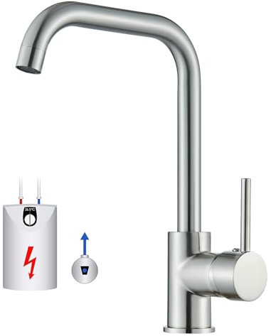 Rubinetto da cucina a bassa pressione, girevole a 360°, facile da smontare e lavare, rubinetto per caldaia spazzolato