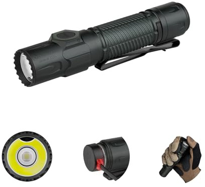OLIGHT Warrior Ultra Rechargeable Tactical Torch Powerful 2500 Lumens Dual Switch LED Lamp, 320 Meters Throw Durable Flashlight with IPX8 and Proximity Sensor for Camping, Outdoor Hiking(Stealth Grey)