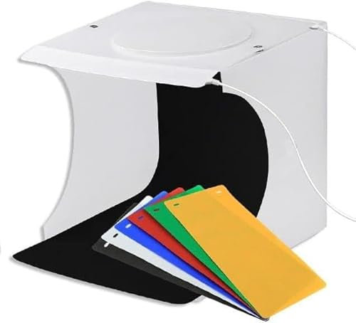 SOFTBOX 20x20 cm con sfondi colorati e illuminazione led 6000 °k studio fotografico portatile economico completo