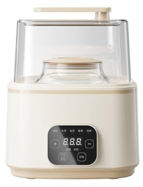Yogurtera eléctrica con depósito de 1+2 L, 25 W, inteligente, for helados y yogur, temperatura constante de 360°, panel táctil LED, máquina de fermentación de vino de arroz, vaso inteligente for yogur