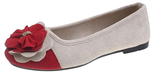 LarDorLin Bow Ballet Flat Women Two Tone Dolly Shoes