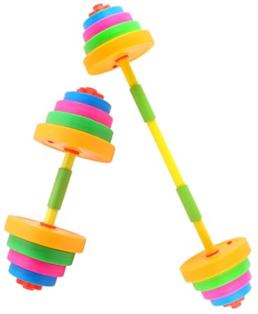 GALPADA Juego de Mancuernas para Jardín de Infantes en Plástico Ajustable, Juguete de Ejercicio para Niños Diseño Creativo para Actividades Padre E Hijo