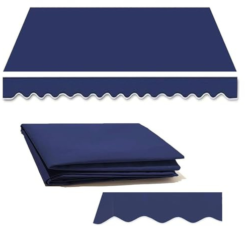 RXQHV Giardino Patio Manuale Tessuto di Ricambio per Tende da Sole Retrattili Esterno Impermeabile Telo Parasole Telo per Tende da Sole per Cortile, Terrazza, Cortile(Size:3x2.5m,Color:Navy)
