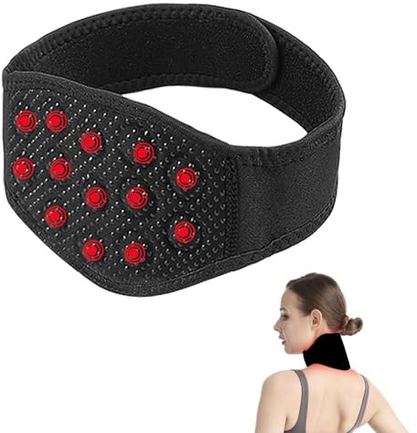 Minerve Auto Chauffante,Minerve Cervicale Chauffante,Chauffant Attelle Cervical avec 13 Tourmaline Aimants,Minerve en Tourmalin,Ceinture de Cou Auto-chauffante en Tourmaline pour Soulagement Douleurs
