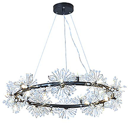 YRYRYW Dandelion Chandelier Adjustable Height During Lamp G4 Light Source Ceiling Light Fixtures For Dining Room Bedroom Kitchen Living Room-Black and white light 25 head Household faucets