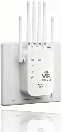 Extensor WiFi de 6 Antenas, Amplificador WiFi de Largo Alcance for Exteriores, repetidor inalámbrico con Puerto Ethernet for PC, Cobertura Exterior, Alcance de Red Mejorado.(1PCS)