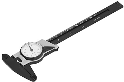 Dioche Calibre Métrico Calibre Vernier con Esfera de Plástico ABS 0-150 Mm Herramienta de Medición Métrica Portátil con Alta Precisión, Básculas Duales para Uso en Laboratorio, Hogar y Bricolaje