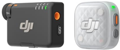 DJI Mic Mini 2S (1 TX + 1 RX), cancelación de Ruido con IA | Micrófono inalámbrico, almac. interno 28 h, grabación interna flotante de 32 bits, conexión OsmoAudio, amplia compatibilidad
