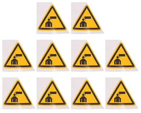 JECOMPRIS Lot De 10 Autocollants D'Avertissement « Attention À La Tête » Triangulaires Auto-Adhésifs Autocollants De Panneau De Sécurité Pour Machines Et Équipements Prévention Des Collisions
