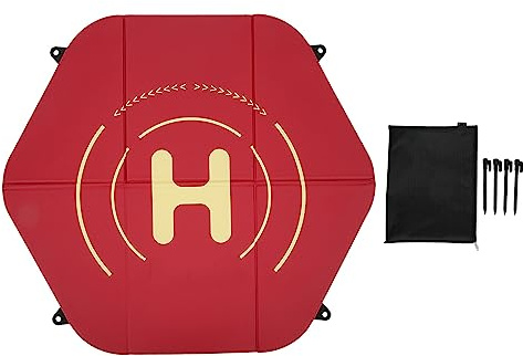 ZLXCAOB Plataforma de Aterrizaje de Drones con Picos de Piso Bolsa de Almacenamiento Alfombrilla de Estacionamiento de Drones Impermeable Plegable para Avata 60 cm