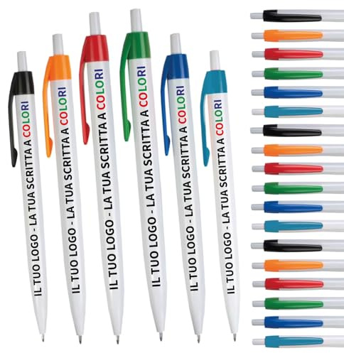 Kartoflak Penne a Scatto Personalizzate con Scritte e loghi Stampa UV, Multicolore, per Aziende Eventi Fiere Matrimonio, Laurea, Compleanno 10 25 50 100 Pezzi