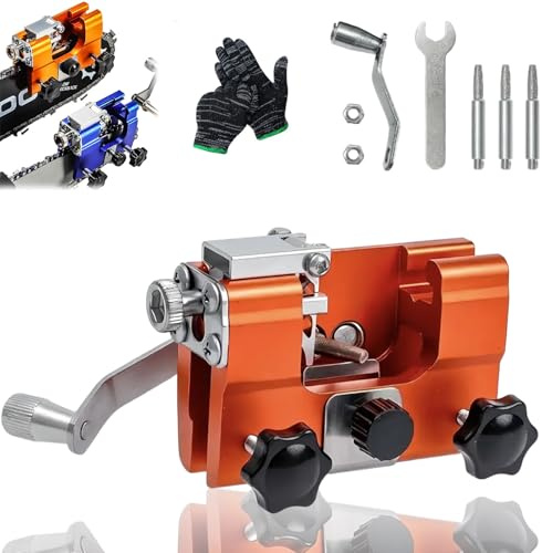 Klampero chain sharpener, 2026 new original universal chain sharpener, portable hand crank chainsaw sharpener, ergonomic system design, fast and efficient, for all chainsaws(A,S)