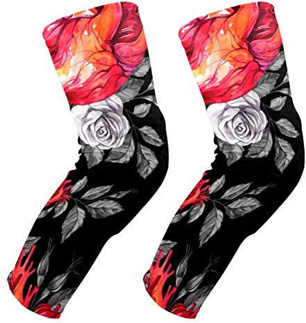 EZIOLY Knieschoner, anatomische Herzen, mit Rosen, Basketball, Volleyball, Wabenbein, Knieschoner, gepolstert, für Männer und Frauen