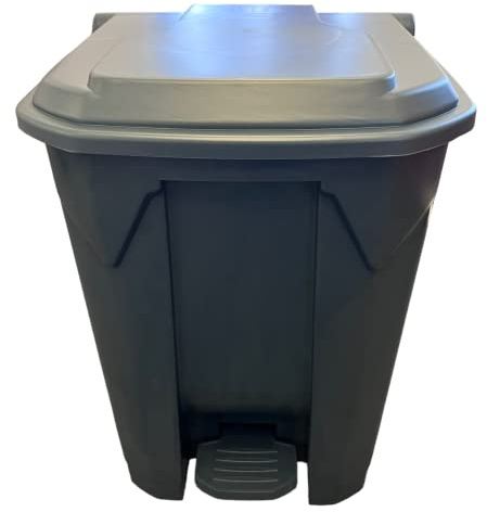 Chabrias Ltd 4 Pack 50 Litre Grey Step-On Waste Bin for Kitchen, Office, Medical, Clinical – Recycling Trash Can for Indoor/Outdoor, Home & Commercial Waste Disposal