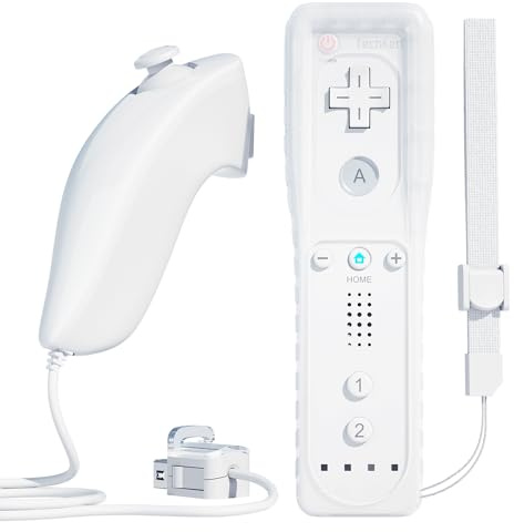 TechKen Télécommande de rechange pour Wii, manette de jeu Nunchuck Blanc