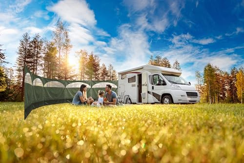 HSS Tragbarer Windschutz, leicht, 5 Paneele, für Camping, Garten, Strand, Windschutz, 8,36 m, Waldgrün