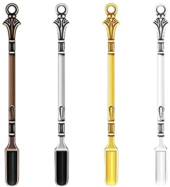 Mini Snuff Spoon,Mini Medicine Scoop,Schnupftabaklöffel,Mini Pulver Löffel,Mini Schaufel Löffel,Labor Probenahme Löffel Schaufel,4PCS Mini-Medizinlöffel für Medikamente Salze Gewürze Kiuiom