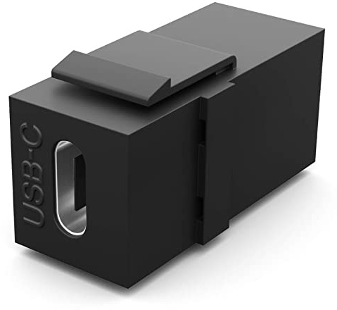 HB-DIGITAL Keystone Modul mit USB-C Buchse | Multimedia-Keystone für Patchpanel Netzwerkdose 240W Halterung Verbinder Adapter Kupplung Plug-&-Play Schwarz
