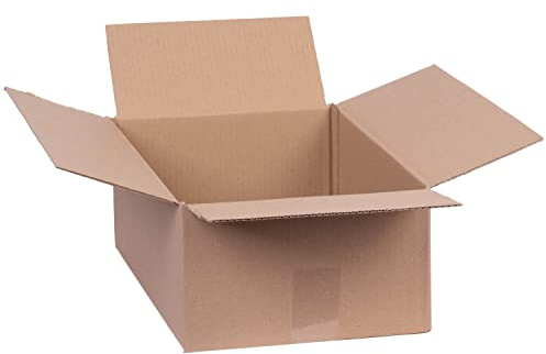 smiley pack 100 Stück Faltkartons 400 x 250 x 150 mm braun Versandkarton | Verpackungskartons 40 x 25 x 15 cm aus Wellpappe 1 wellig – Karton, Pappkarton, Versandbox für Paket & Päckchen